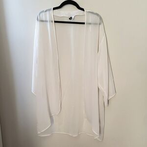 Sheer Ivory Kimono Style Swim Cover